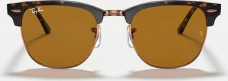 Ray-Ban occhiali da sole Clubmaster con lenti marroni havana-Marrone