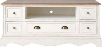 Maisons du monde MuebleTV de madera de pino maciza color crema