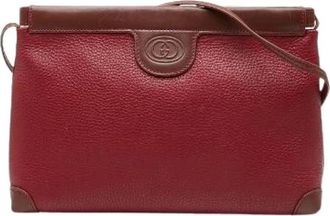 Gucci Pre-owned Cross Body Bags, female, Red, Size: ONE SIZE Pre-owned Leather Cross Body Bag