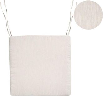 Beliani Beliani - Coj&iacute;n De Asiento Para Silla De Jard&iacute;n De Tela De Poli&eacute;ster Resistente A Los Rayos Uv Beige Claro Sassari