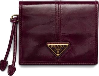 Prada Portafoglio con applicazione logo - Rosso