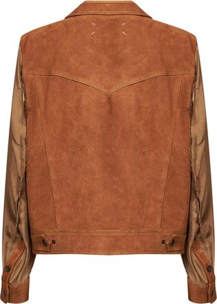 Maison Margiela Womens Suede Jacket Brown Goatskin Bomber