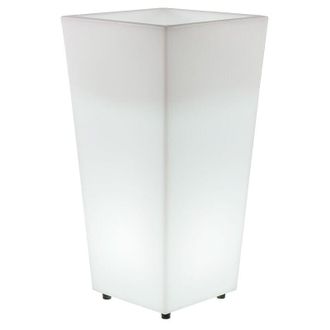 New Garden Melisa 40 Macetero Cuadrado Y Alto Con Luz Para Plantas Y Flores Muy Resistente. Luz Blanca Fr&iacute;a Con Cable. Hecho De Polietileno En Espa&ntilde;a