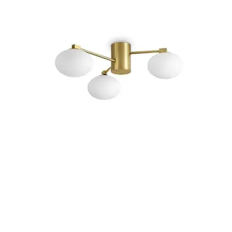 Netlighting Hermes 3 Light 60cm Globe Ceiling Light Brass in Gold