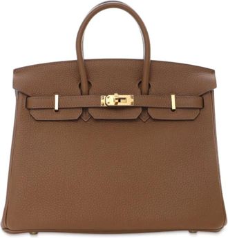 Herm&egrave;s 2021 Togo Birkin Retourne 25 handbag - Marrone