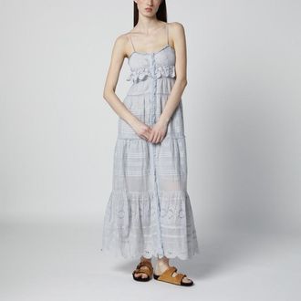 Isabel Marant Light blue Paule long cotton dress with lace