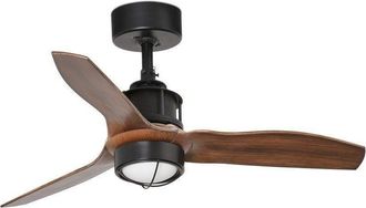 Netlighting Just LED Black Wood Ceiling Fan 81cm Smart Remote Included 3000K