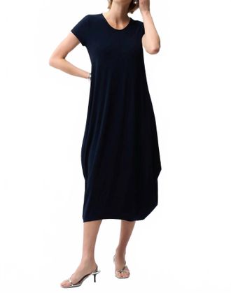 Joseph Ribkoff Scoop Neckline Midi Cocoon Dress In Midnight Blue