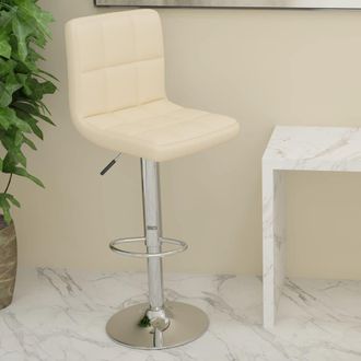 vidaXL Taburete De Cocina De Cuero Sint&eacute;tico Color Crema Vidaxl