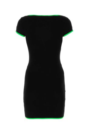 AMBUSH Neon-Trim Stretch Viscose Mini Dress - Black