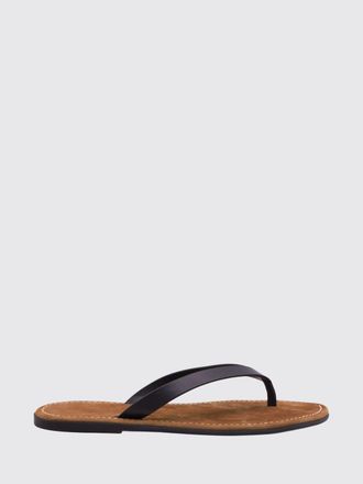 The Row Beach Low-Heel Calfskin Thong Sandals