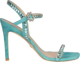 Stuart Weitzman Capri Gemcut Hoge Hak Sandalen - Dames - Sandalen met hakken - Groen - 36 1/2 EU - Su&egrave;de - Schoenen
