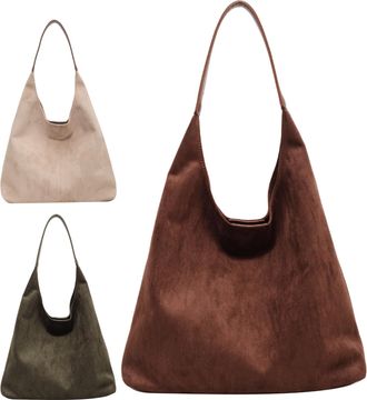 Generic Retro Shoulder Handbag - Frosted Leather Large Sling Bag, Womens Spacious Tote Purse, Stylish Work Travel Bag | Winter Fall Shopping College Gathering