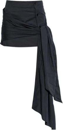 The Attico Rok met een op een overhemd ge&iuml;nspireerd motief - Dames - Korte rokken - Zwart - XS - Katoen - Rokken