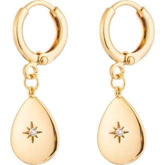 Eye Candy Los Angeles 24K Gold Plated Luna CZ Huggie Hoop Earrings at Nordstrom Rack