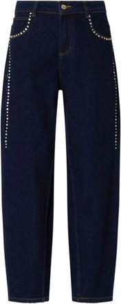Liu Jo Jeans met strass steentjes - Dames - Loose Fit Jeans - Blauw - W25 - Katoen - Jeans
