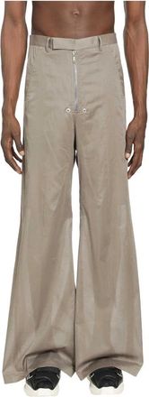 Rick Owens Tailored Wide Belas - Heren - Wijde Broeken - Bruin - S - Katoen - Broeken