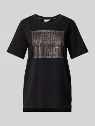 Liu Jo T-Shirt mit Ziersteinbesatz in Black, Größe S