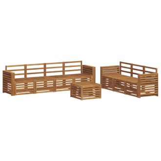 vidaXL Juegos De Sof&aacute;s 8 Pcs Natural Madera De Acacia S&oacute;lida Vidaxl