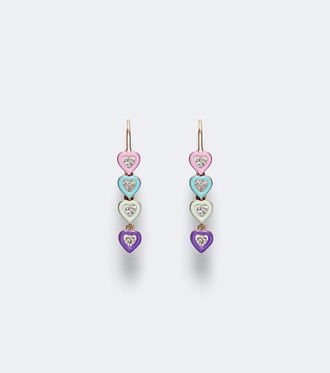 Kamyen Jewellery Pendientes Candy Crush de oro rosa de 18 ct con diamantes y esmalte