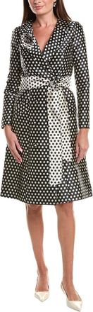 Teri Jon by Rickie Freeman Teri Jon By Rickie Freeman Mikado Polka Dot Flower Corsage Coat Dress