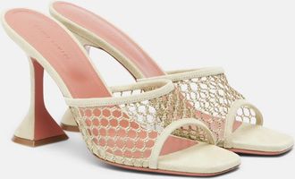Amina Muaddi Lupita leather-trimmed sandals