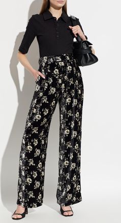 R13 Trousers With A Floral Motif, Womens, Black