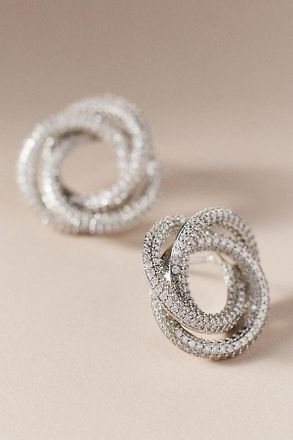 Kenneth Jay Lane Pav&eacute; Triple Circle Earrings