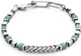 Coeur de Lion Bracelet Precious Cubes & Chain Green-Silver at Nordstrom