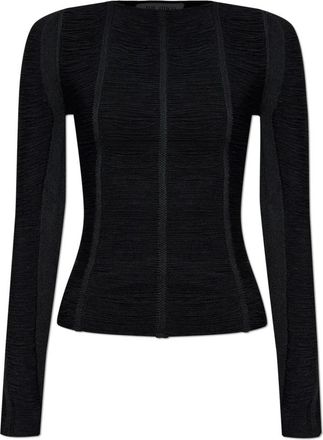 The Attico Lange mouwen top - Dames - Longsleeves - Zwart - 2XS - Leer - Tops