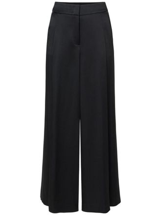 PESERICO satin-finish palazzo trousers - Black