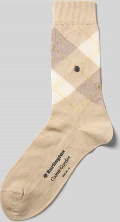 Burlington Socken mit Argyle-Stitching Modell Covent in Beige, Größe 36-41