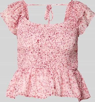 Only Slim Fit Blusentop mit Allover-Muster Modell ELIZA in Rosa, Gr&ouml;&szlig;e XL