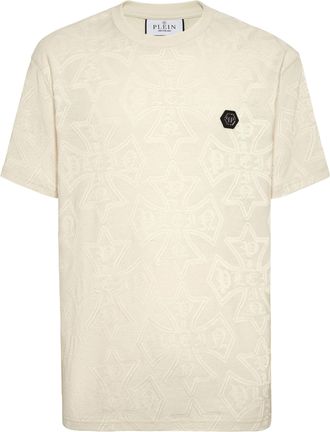 Philipp Plein Round Neck Jacquard T-Shirt Crest