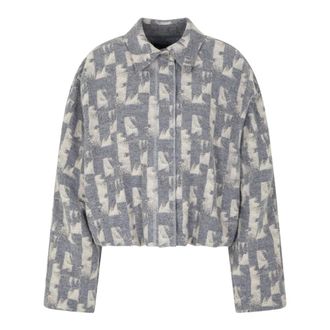 Emporio Armani Blus&oacute;n Jacquard de Mezcla de Lana - Jackets - Mujer - Gris - S