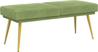 vidaXL Banco De Doble Capa Verde Claro 120 X 45 X 46 Cm Terciopelo Vidaxl