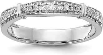 Diamond2Deal 14k White Gold Lab Grown Diamond Wedding Band Ring 0.16Ct Clarity- VS Color- G-H