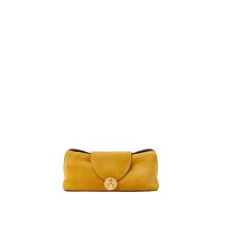 Versace Vivian Suede Clutch - female - Versace - Shoulder Bags - Yellow - ONE SIZE - Bags
