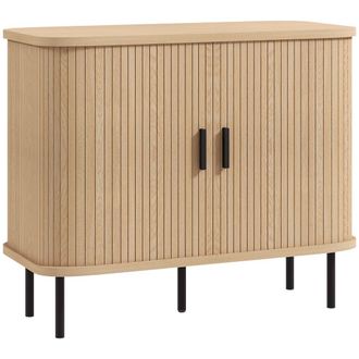 HOMCOM Aparador de sal&oacute;n 90x40x75 cm roble