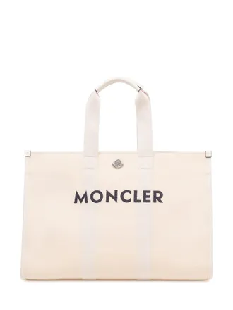 Moncler White Logo Large Tote