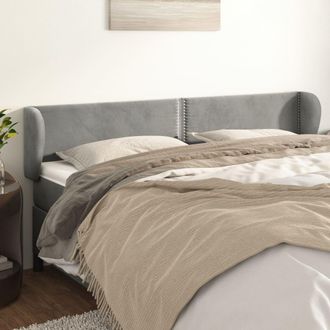 vidaXL Cabecero De Terciopelo Gris Claro 203x23x78/88 Cm Vidaxl