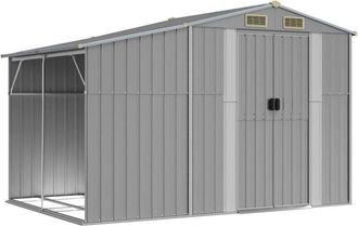 vidaXL Cobertizo de jardín acero galvanizado gris 277x192,5x179 cm Vidaxl