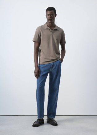 Mango Polo piqu&eacute; slim-fit grigio visone - Uomo - XXL - MANGO MAN