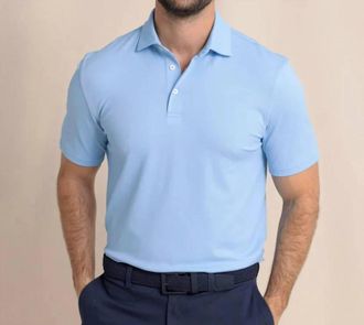 Southern Tide Short Sleeve Belfair Performance Polo In Cerulean