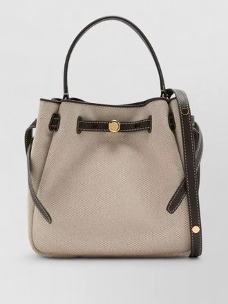 Tory Burch romy canvas bucket bag shoulder strap