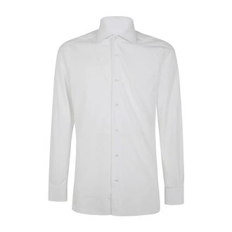 Barba Casual Overhemd met Hals - Heren - Zakelijke Overhemden - Wit - 5XL - Overhemden