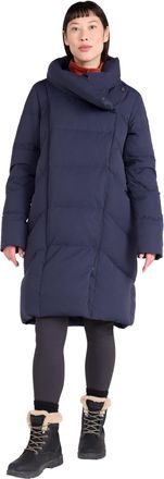 Mountain Warehouse Cosy Wrap Womens Down Padded Jacket - Water Resistant Ladies Puffer Coat, Down Fill Power 600 - Winter Travelling & Daily Use Navy Womens Size 18
