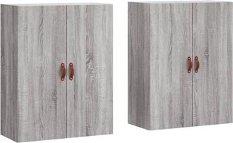 vidaXL Wall Mounted Cabinets 2 pcs Grey Sonoma 69.5x34x90 cm vidaXL