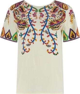 Etro Geprinte zijden blouse - Dames - T-shirts - Veelkleurig - S - Tops