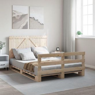vidaXL Vidaxl - Estructura De Cama Con Cabecero Madera Maciza Pino 140x200 Cm